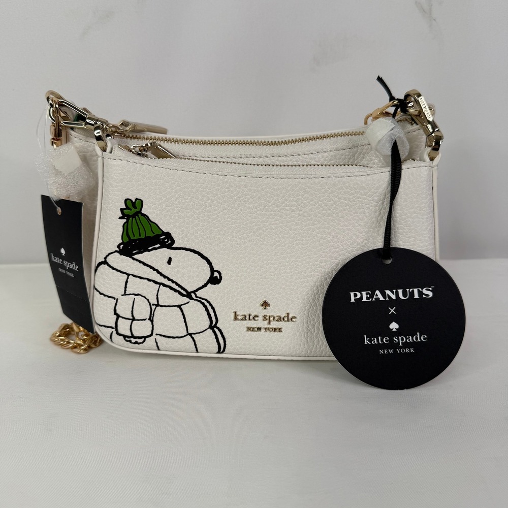 Kate Spade x Peanuts Snoopy Small Crossbody Bag Cream Multi KM582 NEW - Picture 3 of 13